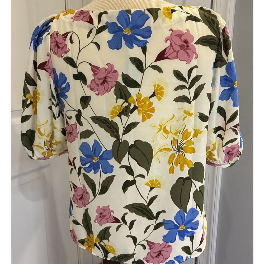 Ann Taylor Factory Summer 2026 Collection floral Boat, Neck Blouse Petite Small - Picture 2 of 8